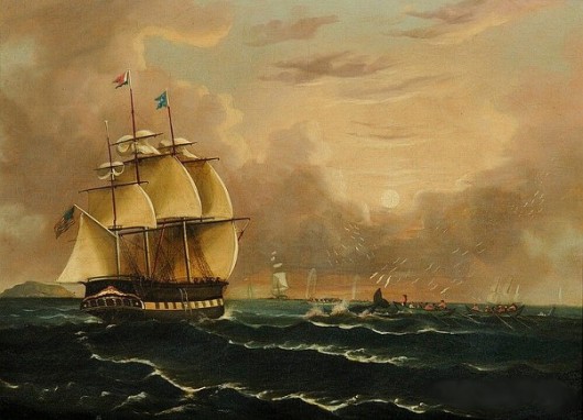 Whaling Scene With The American Bark Carolus Of New Bedford, Massachusetts