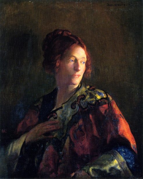 Miss Pearson - Portrait In Red And Gold
