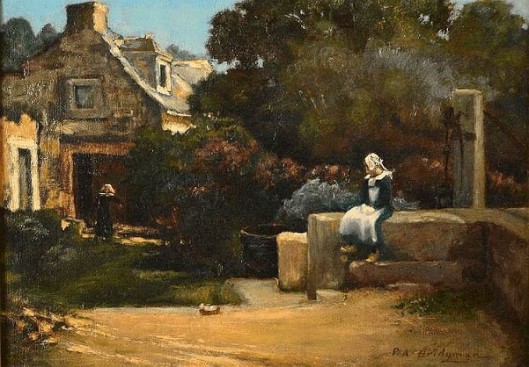 Breton Woman At The Well Near Huiles