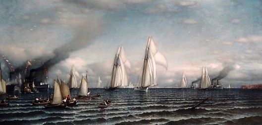 Finish - First International Race For America's Cup, August 8, 1870